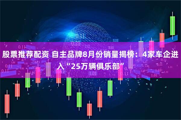 股票推荐配资 自主品牌8月份销量揭榜：4家车企进入“25万辆俱乐部”