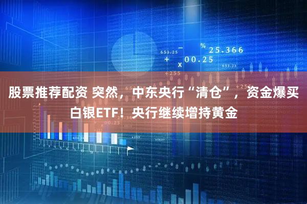 股票推荐配资 突然，中东央行“清仓”，资金爆买白银ETF！央行继续增持黄金